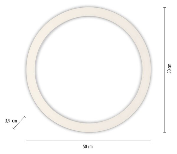 LED stropna svetilka PURE Lines, Ø 50 cm, srebrna, CCT, daljinski upravljalnik