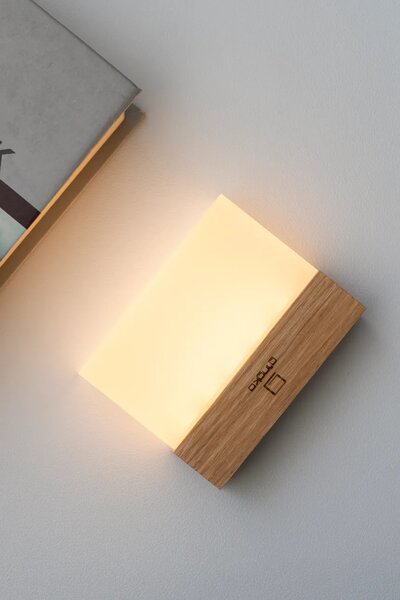 Gingko Design svetilka (manjša) LED iz orehovega lesa 8 x 2,5 x 6,6 cm