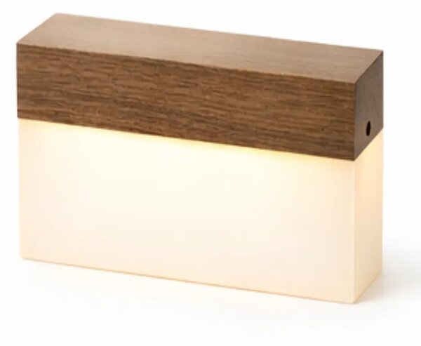 Gingko Design manjša svetilka LED iz orehovega lesa 8 x 2,5 x 6,6 cm