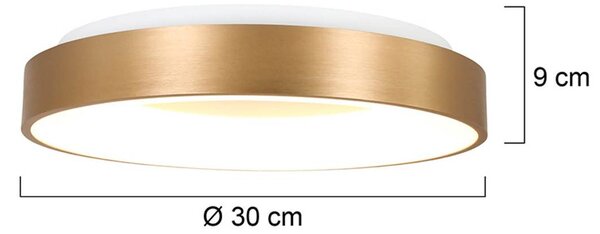 LED stropna svetilka Ringlede 2.700 K Ø 30 cm zlata