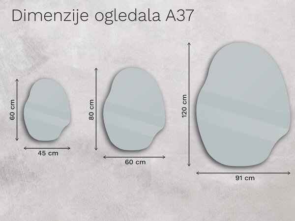 Organsko ogledalo LED z osvetlitvijo A37