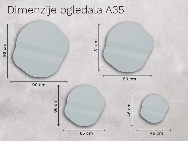 Organsko ogledalo LED z osvetlitvijo A35
