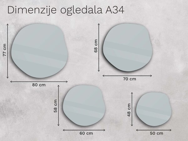Organsko ogledalo LED z osvetlitvijo A34