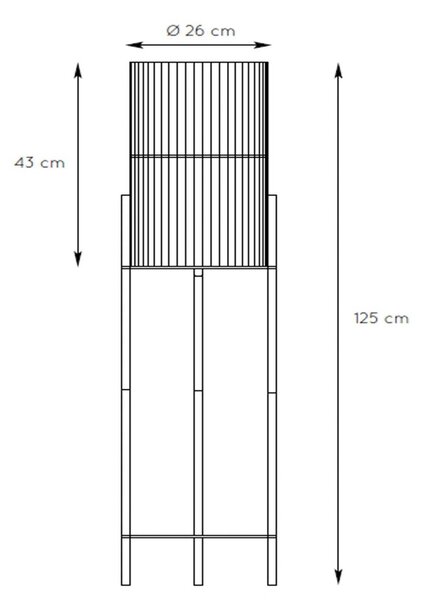 Talna svetilka Jantine iz ratana, Ø 30 cm, stativ