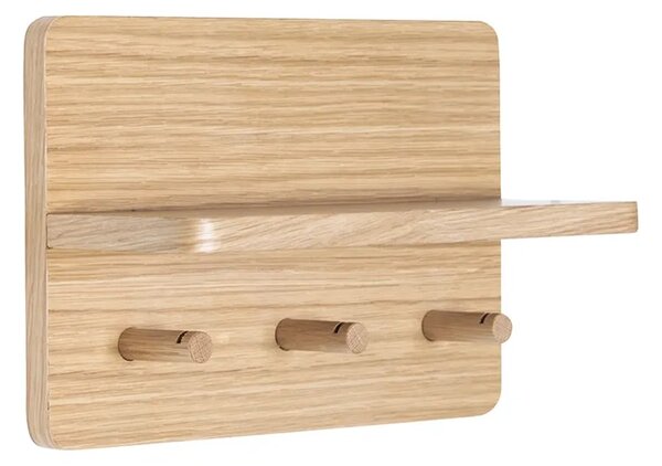 Hübsch obešalnik stenski iz hrastovega furnirja 30 x 12 x 20 cm
