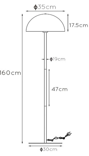 Jeklena talna svetilka Siemon, Ø 35 cm, modra