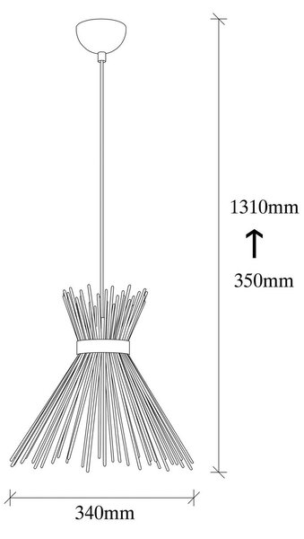 Obesna svetilka Kirpi 3081 1-light Ø34cm črna