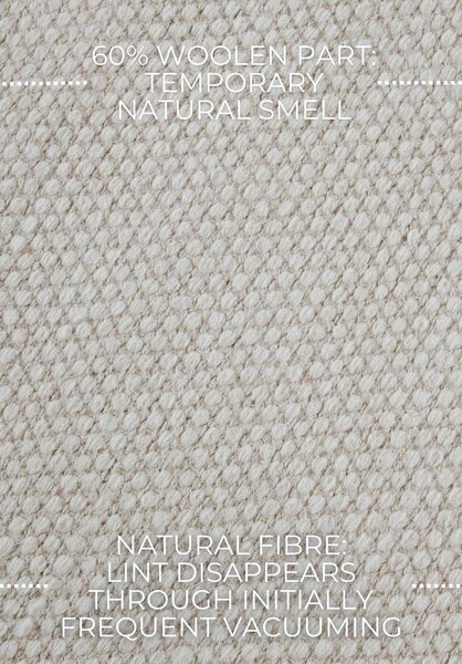 Kremno bela ročno tkana preproga iz mešanice volne 160x230 cm Pradesh Natural White – Elle Decoration