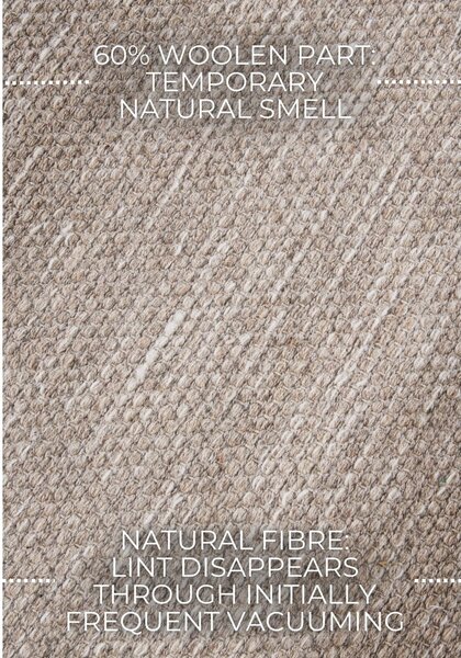 Bež ročno tkana preproga iz mešanice volne 80x150 cm Pradesh Linen White – Elle Decoration
