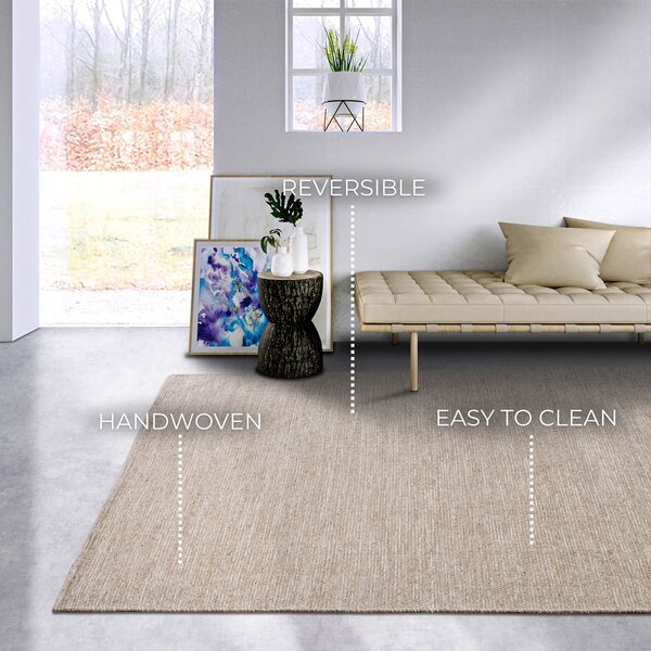 Bež ročno tkana preproga iz mešanice volne 80x150 cm Pradesh Linen White – Elle Decoration