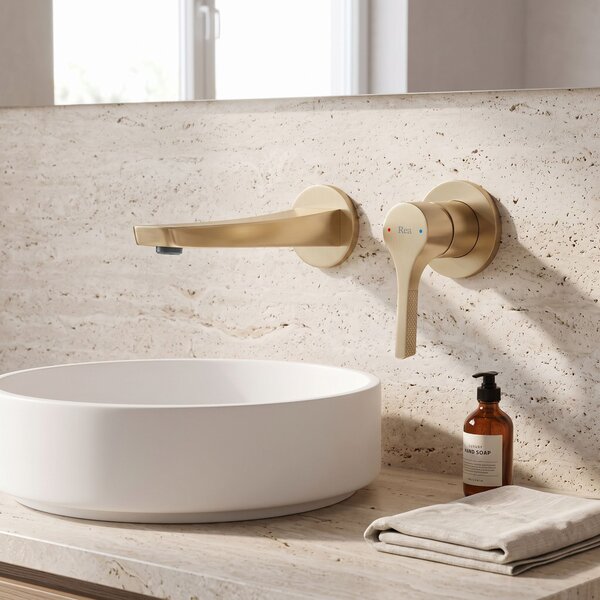 Podometna armatura za umivalnik REA Maxim Brush Gold + BOX