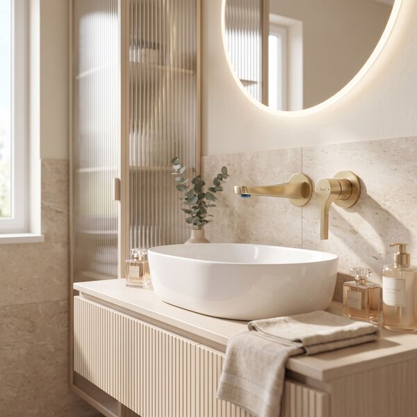 Podometna armatura za umivalnik REA Maxim Brush Gold + BOX