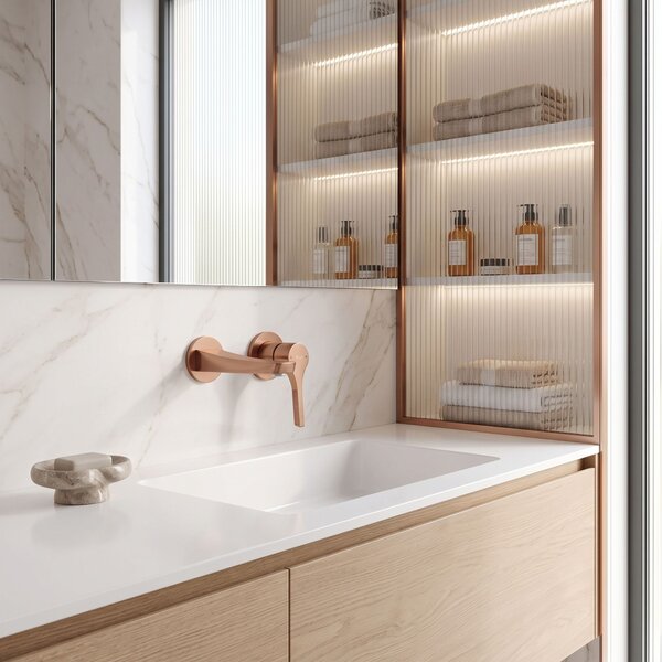 Podometna armatura za umivalnik REA VISION Brush Copper + BOX