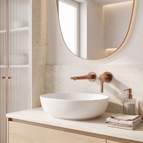 Podometna armatura za umivalnik REA VISION Brush Copper + BOX