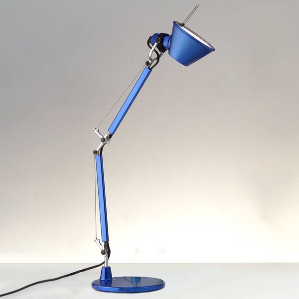 Namizna svetilka Artemide Tolomeo Micro, modro kovinska