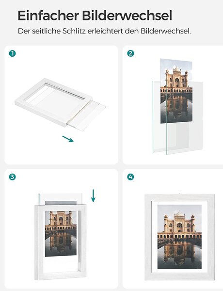 Set 3 okvirjev za slike, beli | SONGMICS