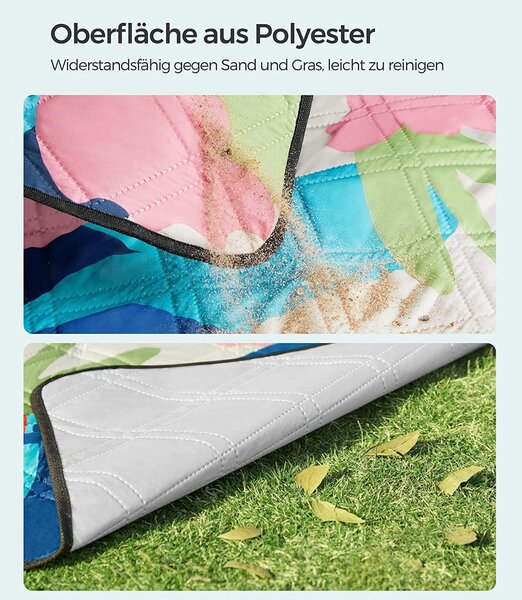 Piknik odeja, odeja za piknik, 200 x 150 cm barvni listi | SONGMICS