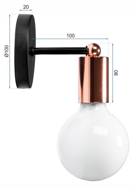 Stenska svetilka Metal 392205 Pink Gold