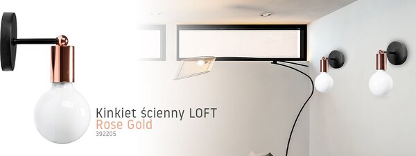 Stenska svetilka Metal 392205 Pink Gold