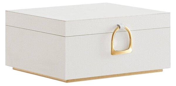 Dvoslojna škatla za nakit z odstranljivim predalom, 20,5x24x11 cm, bela | SONGMICS