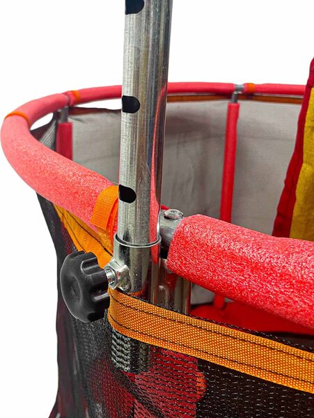 Otroški trampolin z mrežo in košem za košarko 150 cm – rdeč - Rojstni dan