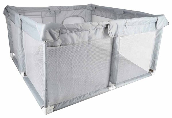 Zložljiva otroška igralna ograja 120 × 120 cm – siva / bela - Baby shower