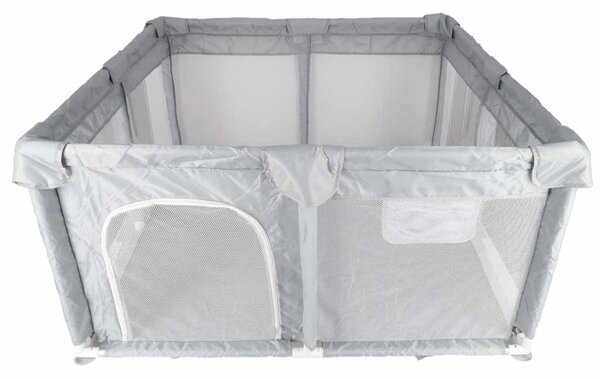 Zložljiva otroška igralna ograja 120 × 120 cm – siva / bela - Baby shower