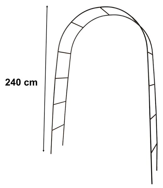 Kovinski vrtni lok za vrtnice in plezalke 240 cm