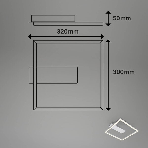 Stropna svetilka LED 3771 v obliki okvirja, aluminij