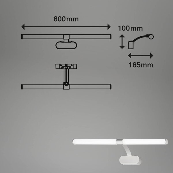 LED luč za ogledalo 2131014 mat krom, 4.000 K