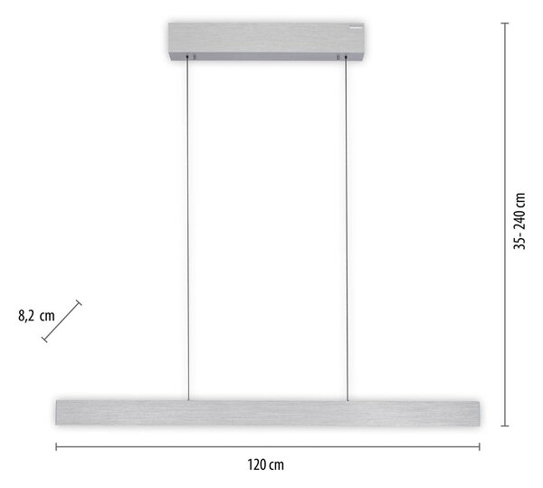 PURE E-Motion LED bar obesek svetlobe CCT, srebrna