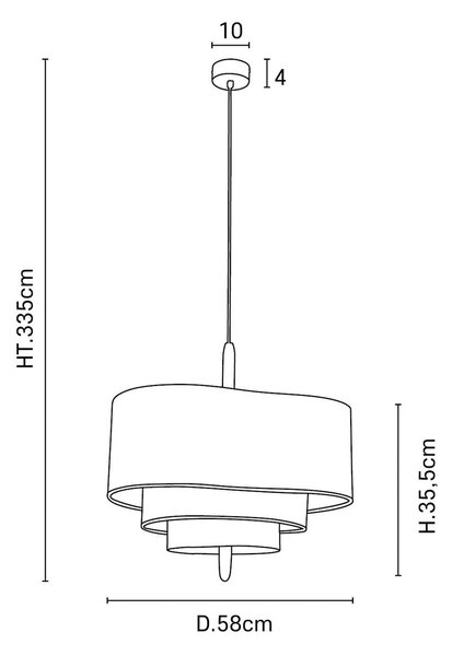 MARKET SET Tekstilna viseča svetilka Pebble krem Ø 58 cm