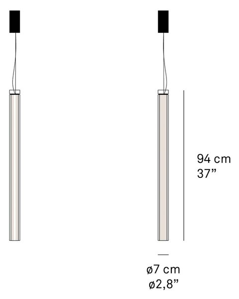 LZF Estela SV LED viseča svetilka, 90 cm, naravna bukev