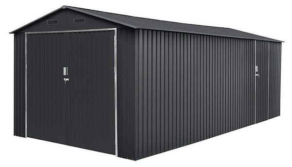 Hoggar Garaža Tonsberg (Zunanje dimenzije vključno s strešnim previsom (Š x G): 300 x 602 cm, Aluminij)
