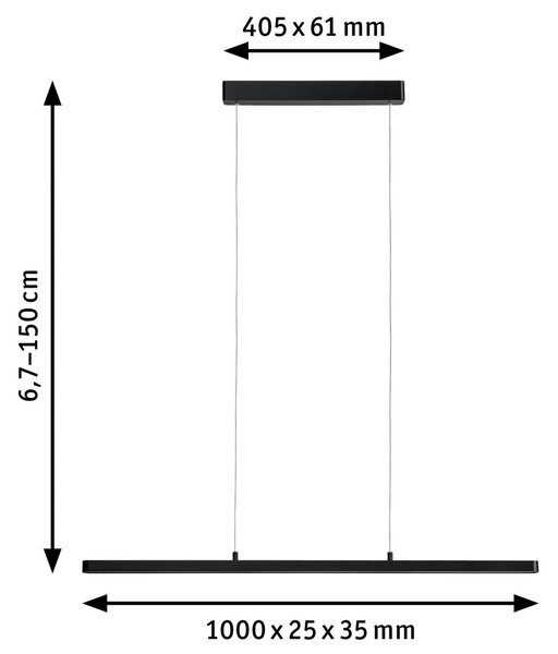 Paulmann Lento LED obesek ZigBee CCT dim črna