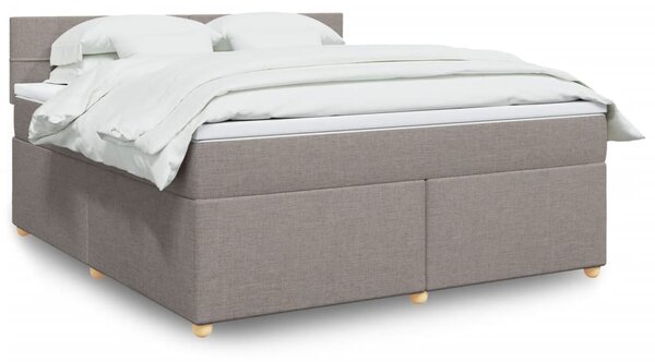 VidaXL Box spring postelja z vzmetnico taupe 180x200 cm blago