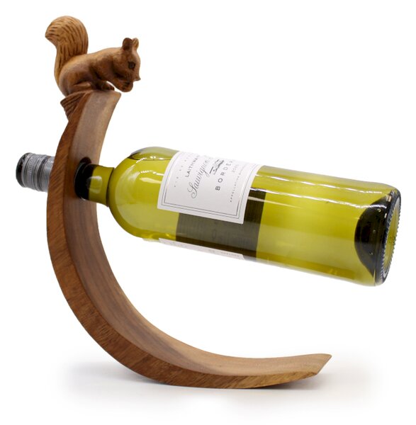 Leseno stojalo za vino – Veverica - Cotton, wood - Home warming - Za 40 let - Izdelki pomladi