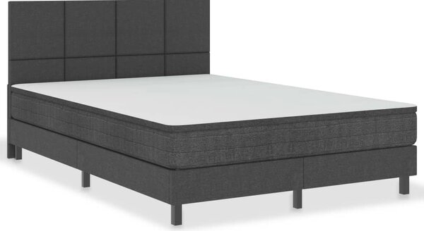 VidaXL Boxspring postelja temno sivo blago 160x200 cm