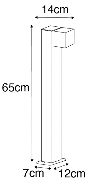 Pametna stoječa zunanja svetilka črna 65 cm IP44 vključno z WiFi GU10 - Baleno