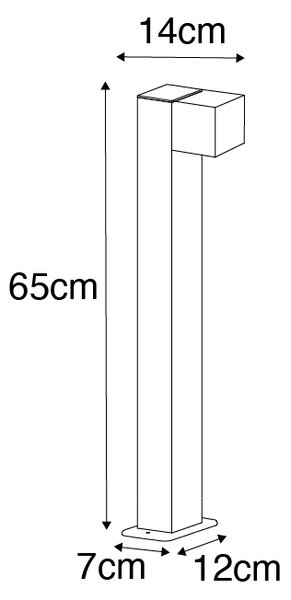 Industrijska stoječa zunanja svetilka črna 65 cm IP44 - Baleno