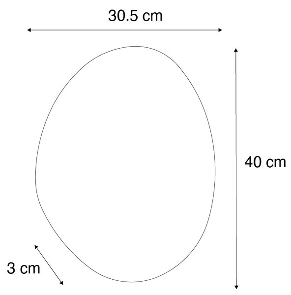 Dizajnersko kopalniško ogledalo 40 cm z LED IP44 - Biba