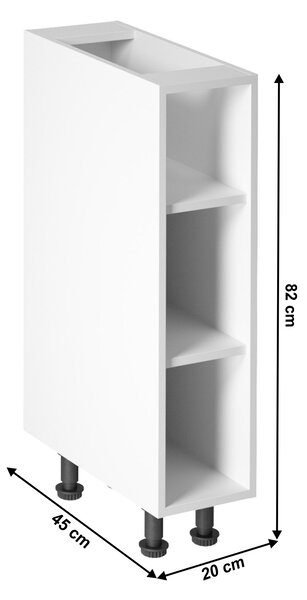 KONDELA Spodnja omara, bela, ROYAL D20P