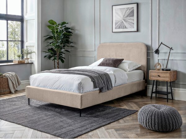 POSTELJA BOXSPRING x , tekstil, leseni material bež