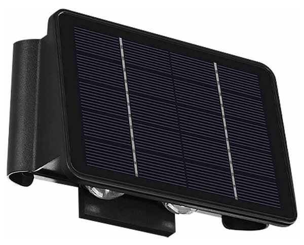 LED Solarna stenska svetilka 4xLED/1,5W/3,7V IP54 črna