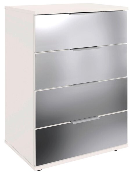 NOČNA OMARICA, prozorno, bela, barve aluminija