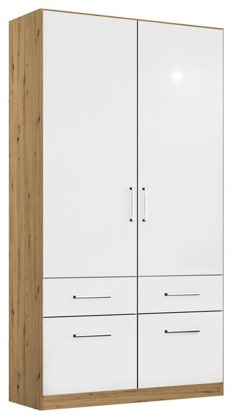 OMARA S KLASIČNIMI VRATI, hrast artisan, bela, visoki sijaj
