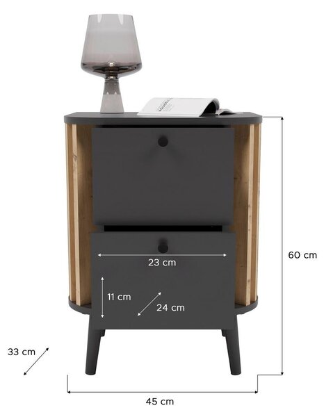 Premium Living Nočna Omarica Pure, Siva