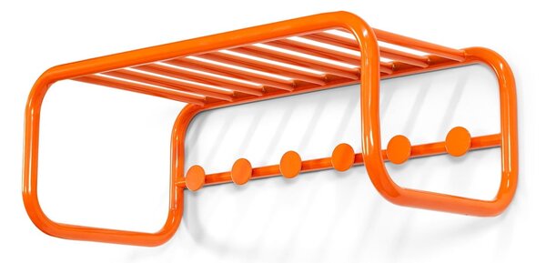 Oranžen kovinski stenski obešalnik s polico 72 cm Retro – Spinder Design