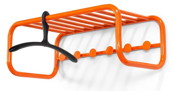 Oranžen kovinski stenski obešalnik s polico 72 cm Retro – Spinder Design