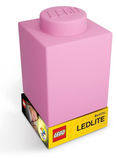 Rožnata silikonska nočna lučka LEGO® Classic Brick